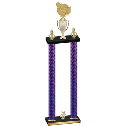 Double Purple Carbon Fiber Year Tennis Trophy