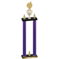 Double Purple Carbon Fiber Victory Volleyball Trophy