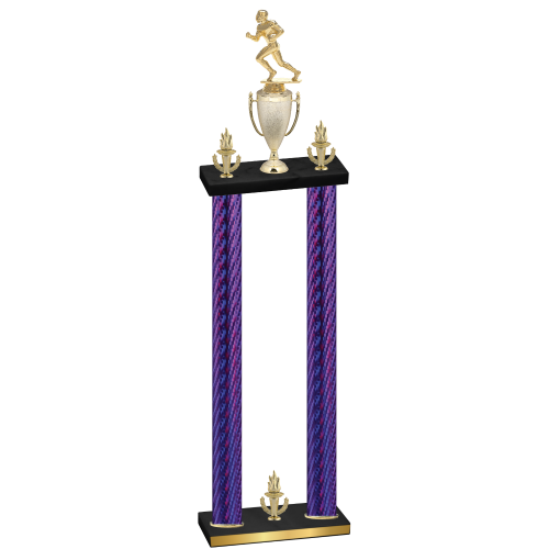 Double Purple Carbon Fiber Victory Football Trophy