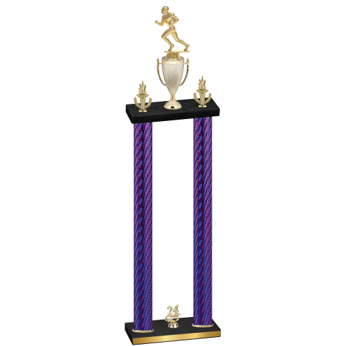 Double Purple Carbon Fiber Year Football Trophy