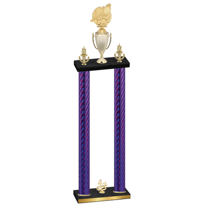 Double Purple Carbon Fiber Fourth Place Swimming Trophy