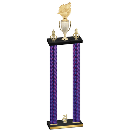 Double Purple Carbon Fiber Year Swimming Trophy
