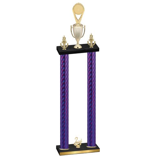 Double Purple Carbon Fiber Second Place Insert Trophy