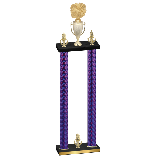 Double Purple Carbon Fiber Victory Cheerleading Trophy