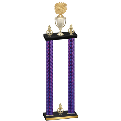 Double Purple Carbon Fiber Victory Cheerleading Trophy