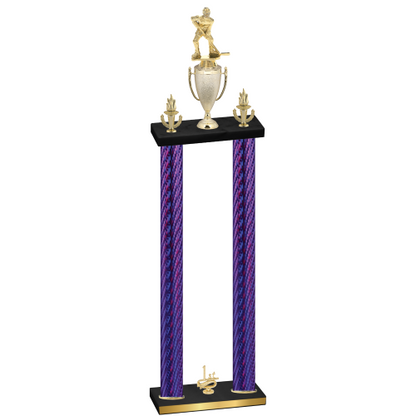 Double Purple Carbon Fiber First Place Hockey Trophy