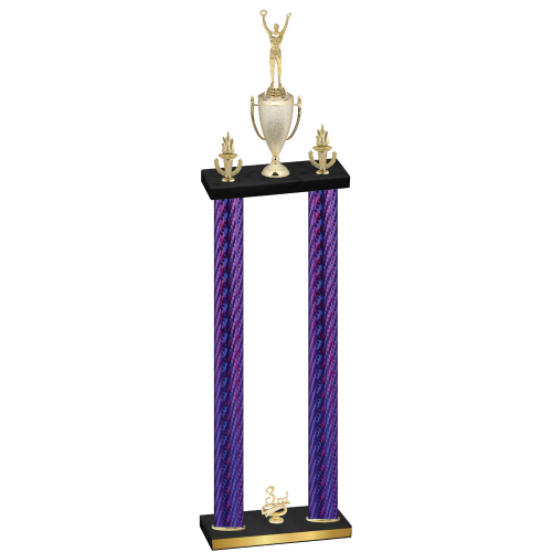 Double Purple Carbon Fiber Third Place Victory Trophy