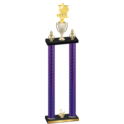 Double Purple Carbon Fiber Second Place Pickleball Trophy