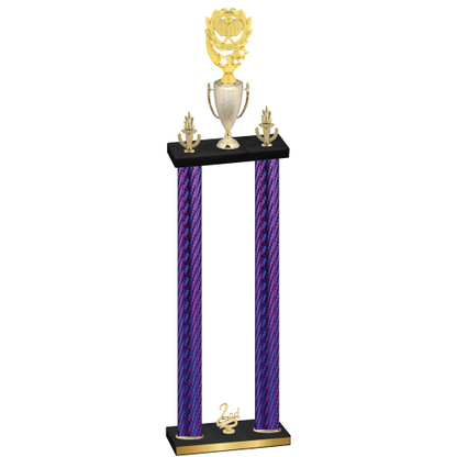 Double Purple Carbon Fiber Second Place Pickleball Trophy