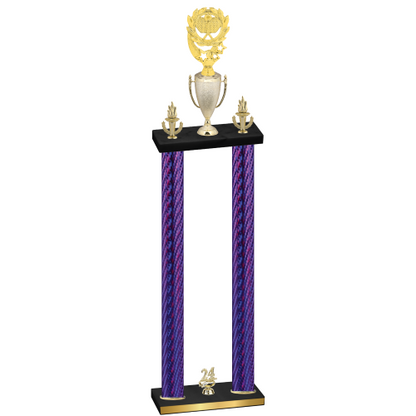 Double Purple Carbon Fiber Year Pickleball Trophy