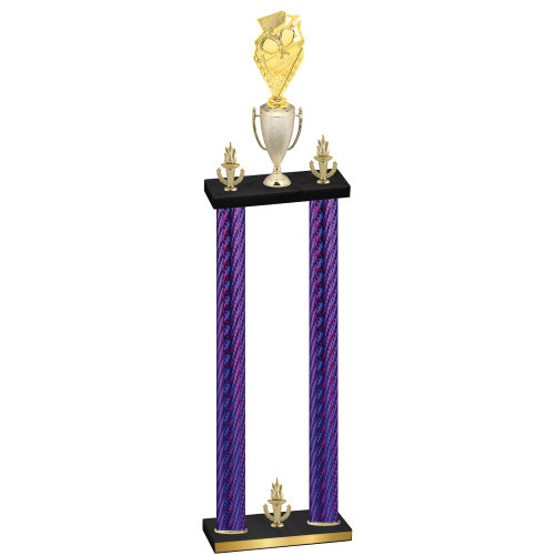 Double Purple Carbon Fiber Victory Pickleball Trophy