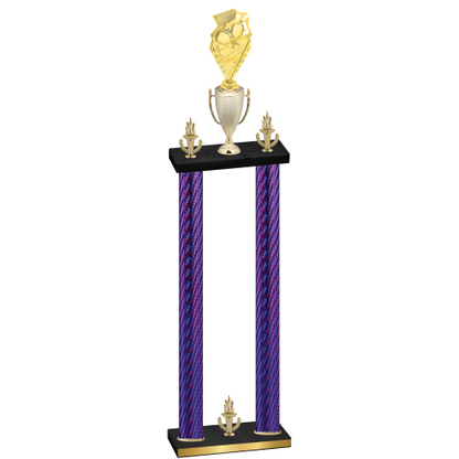 Double Purple Carbon Fiber Victory Pickleball Trophy