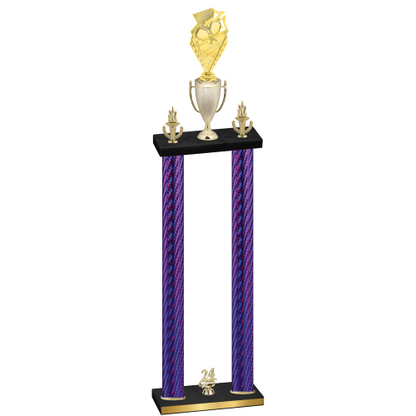 Double Purple Carbon Fiber Year Pickleball Trophy