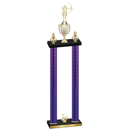 Double Purple Carbon Fiber Second Place Archery Trophy