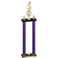 Double Purple Carbon Fiber Second Place Flag Football Trophy