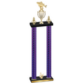Double Purple Carbon Fiber Third Place Fishing Trophy