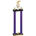 Double Purple Carbon Fiber Third Place Fishing Trophy