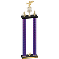 Double Purple Carbon Fiber Fourth Place Fishing Trophy