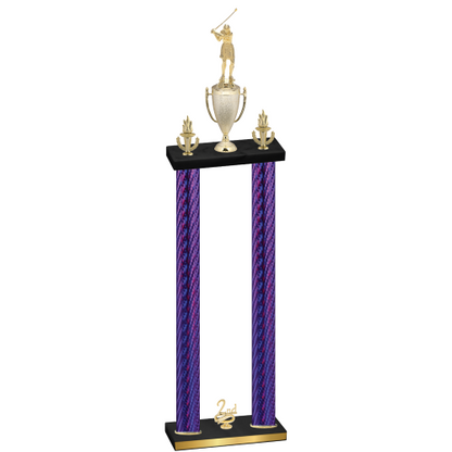 Double Purple Carbon Fiber Second Place Golf Trophy
