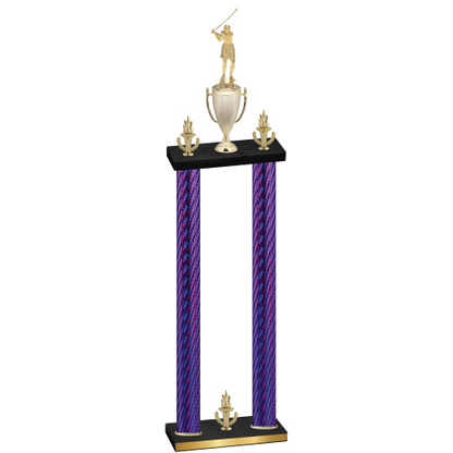 Double Purple Carbon Fiber Victory Golf Trophy