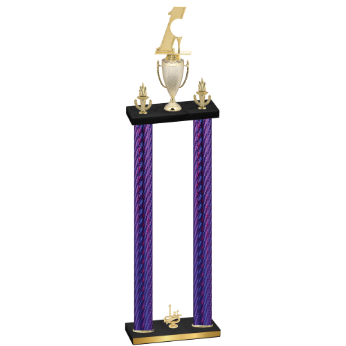 Double Purple Carbon Fiber First Place Golf Trophy