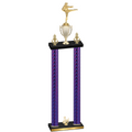 Double Purple Carbon Fiber Third Place Karate Trophy