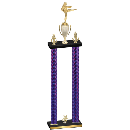 Double Purple Carbon Fiber Year Karate Trophy