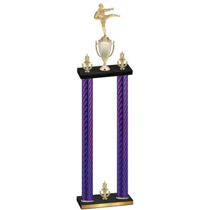 Double Purple Carbon Fiber Victory Karate Trophy