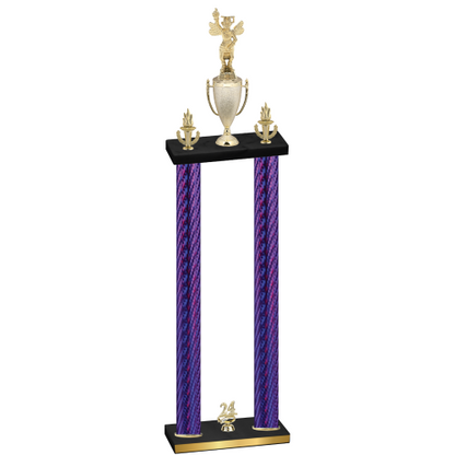 Double Purple Carbon Fiber Year Academics Trophy