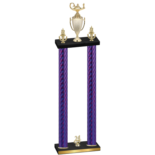 Double Purple Carbon Fiber Year Academics Trophy