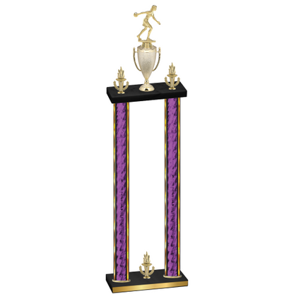 Double Purple Glacier Victory Bowling Trophy