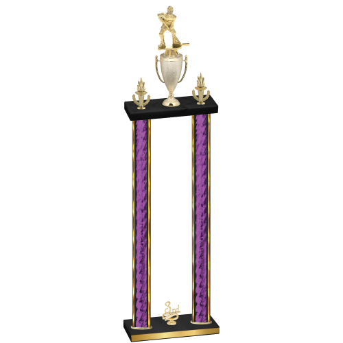 Double Purple Glacier Third Place Hockey Trophy