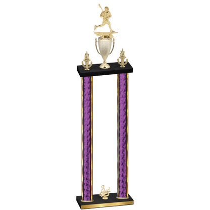 Double Purple Glacier Third Place Lacrosse Trophy