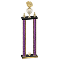 Double Purple Glacier Fourth Place Basketball Trophy
