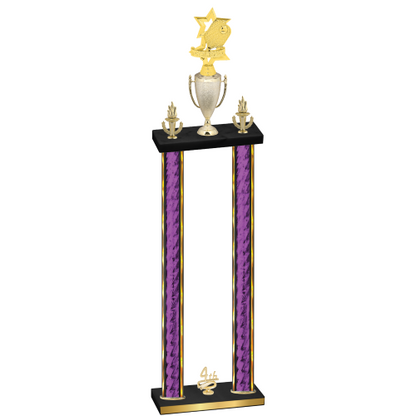Double Purple Glacier Fourth Place Pickleball Trophy