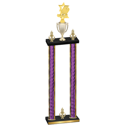 Double Purple Glacier Victory Pickleball Trophy