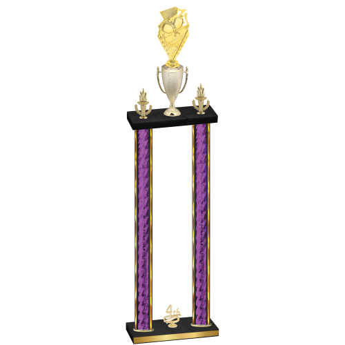 Double Purple Glacier Fourth Place Pickleball Trophy