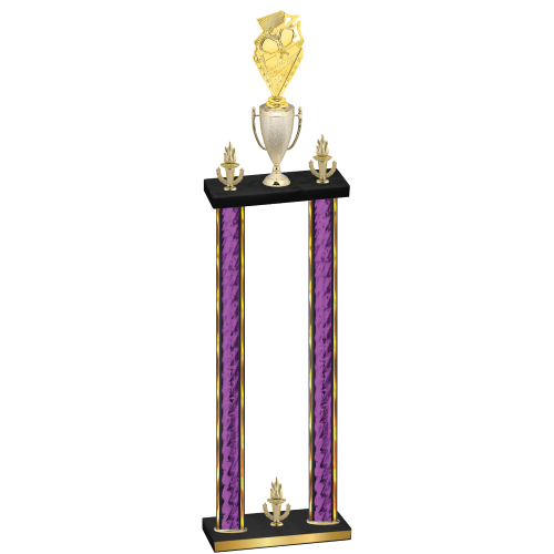 Double Purple Glacier Victory Pickleball Trophy