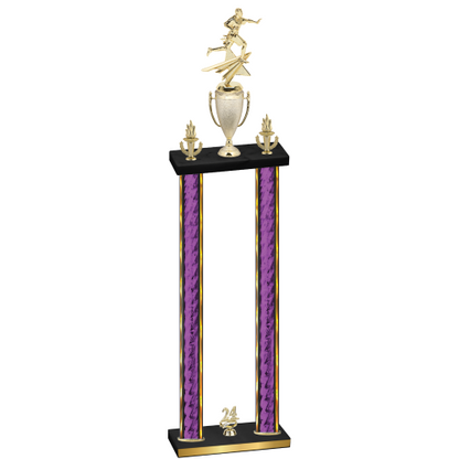 Double Purple Glacier Year Flag Football Trophy