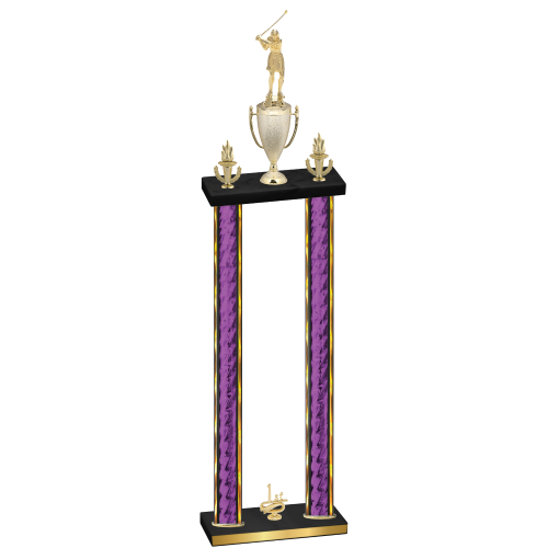 Double Purple Glacier First Place Golf Trophy