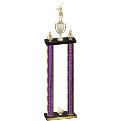 Double Purple Glacier Third Place Golf Trophy