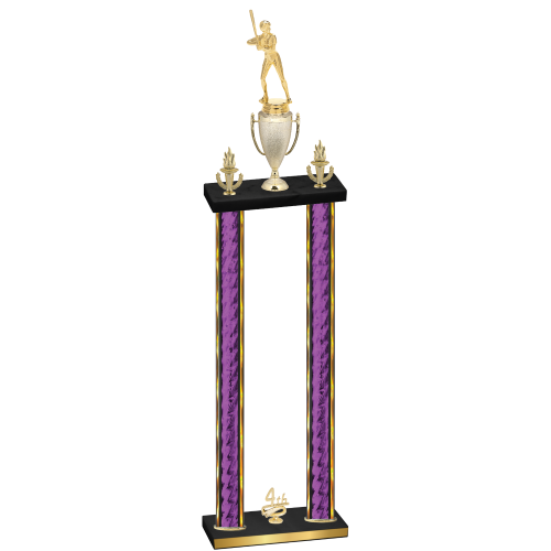 Double Purple Glacier Fourth Place Softball Trophy