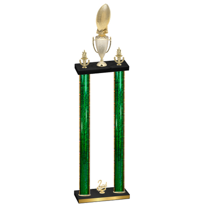 Double Green Glacier Second Place Football Trophy