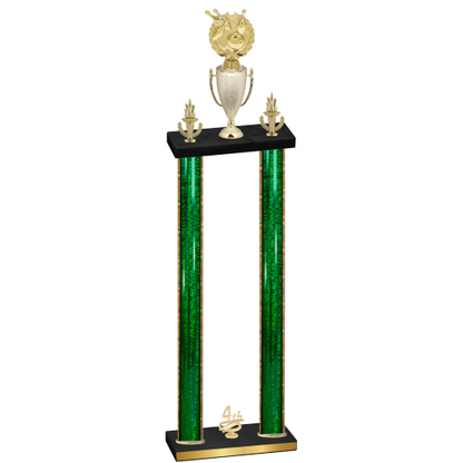Double Green Glacier Fourth Place Bowling Trophy