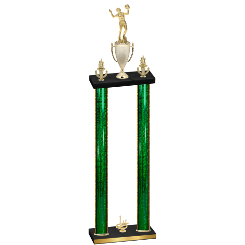 Double Green Glacier First Place Volleyball Trophy