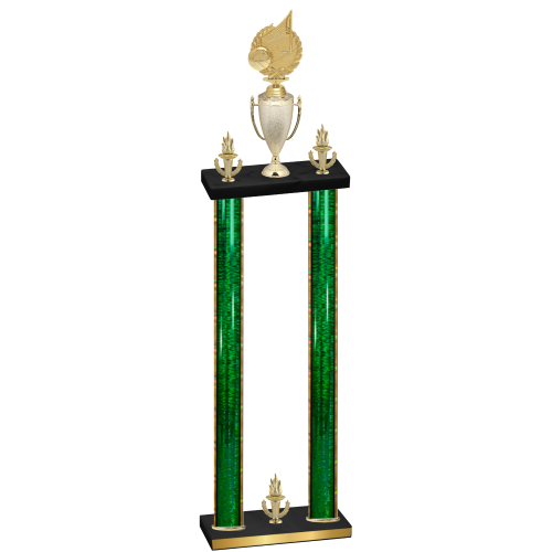 Double Green Glacier Victory Volleyball Trophy