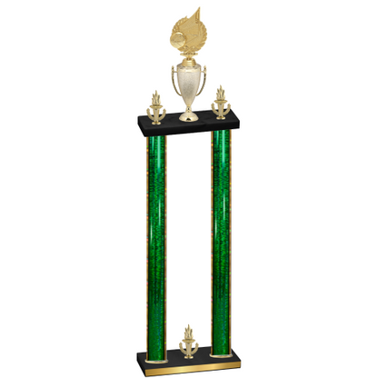 Double Green Glacier Victory Volleyball Trophy