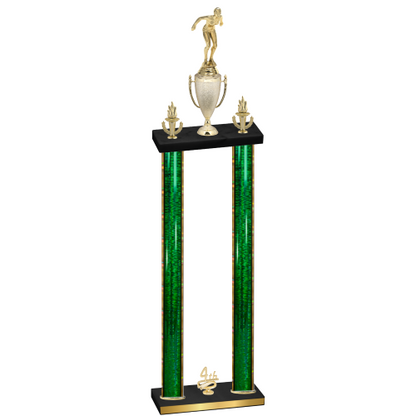 Double Green Glacier Fourth Place Tennis Trophy