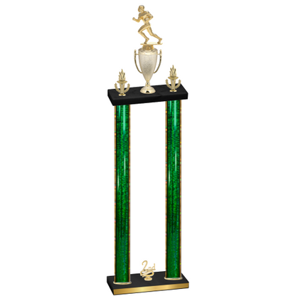 Double Green Glacier Second Place Football Trophy
