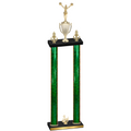 Double Green Glacier Third Place Cheerleading Trophy
